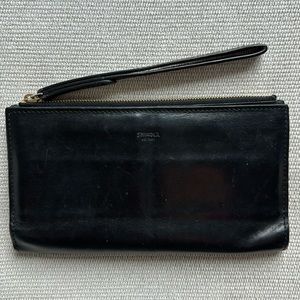 Shinola Detroit Black Leather Wristlet Wallet
